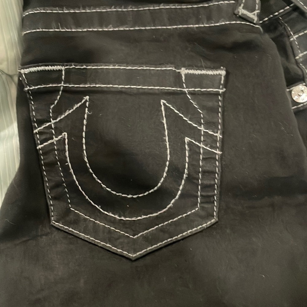 True Religion black distressed jeans